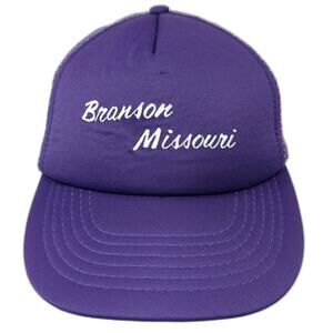 Branson Missouri Snapback Trucker Hat Purple OS Adjustable Mesh Back Headmost